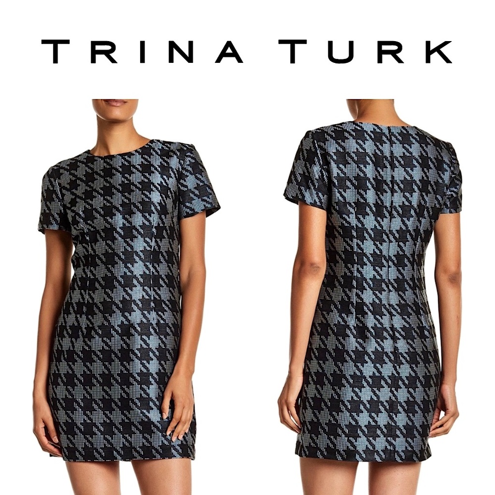 Trina Turk Natasha Jacquard Houndstooth Dress